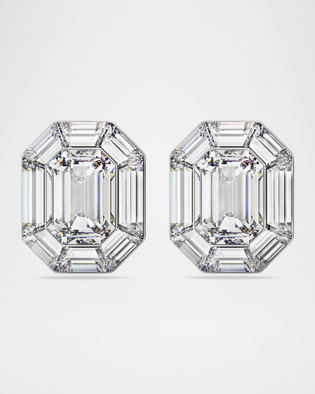 Lucent Rhodium-Plated Crystal Earrings